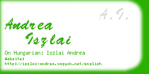 andrea iszlai business card